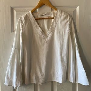 Uterque - Cotton poplin - trumpet flare blouse - s